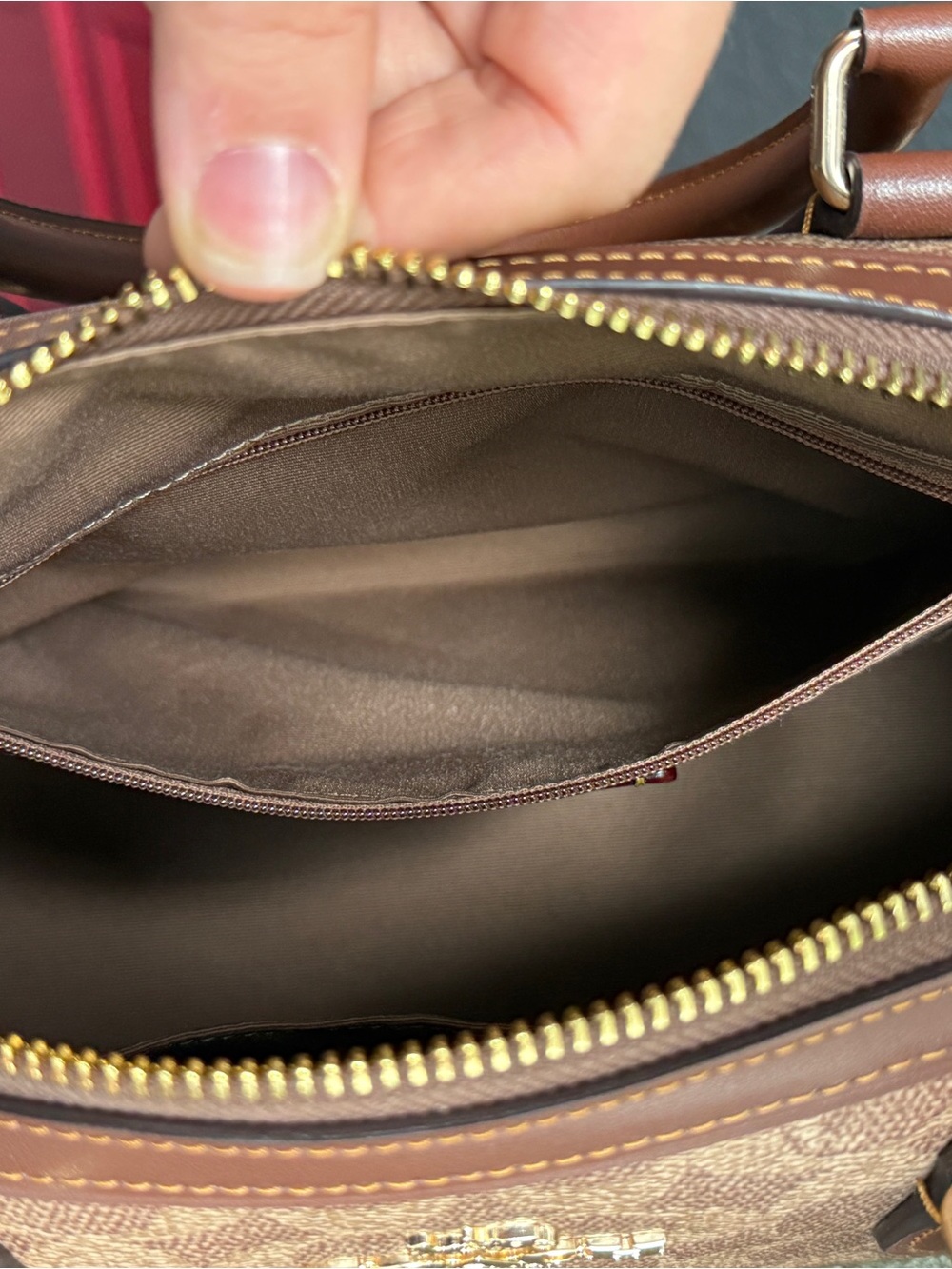 Coach Rowan Satchel in Signature Canvas Brown - Picture 11 of 15
